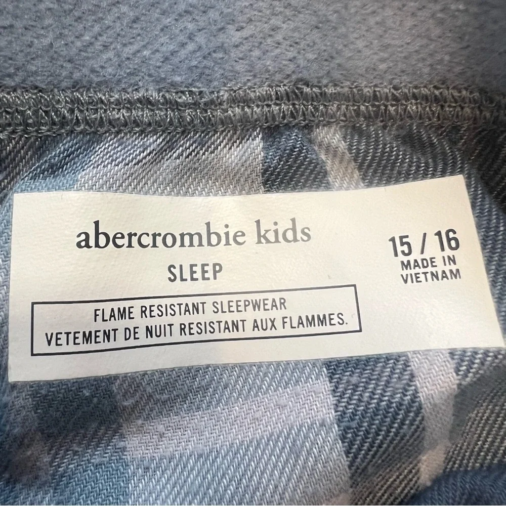 Abercrombie Kids Sleep Blue Plaid Pants Loungewear Joggers Pijama Pants 15/16
